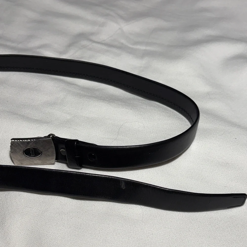 Black Glove Leather Womens Miller Equestrian Belt - Size 38